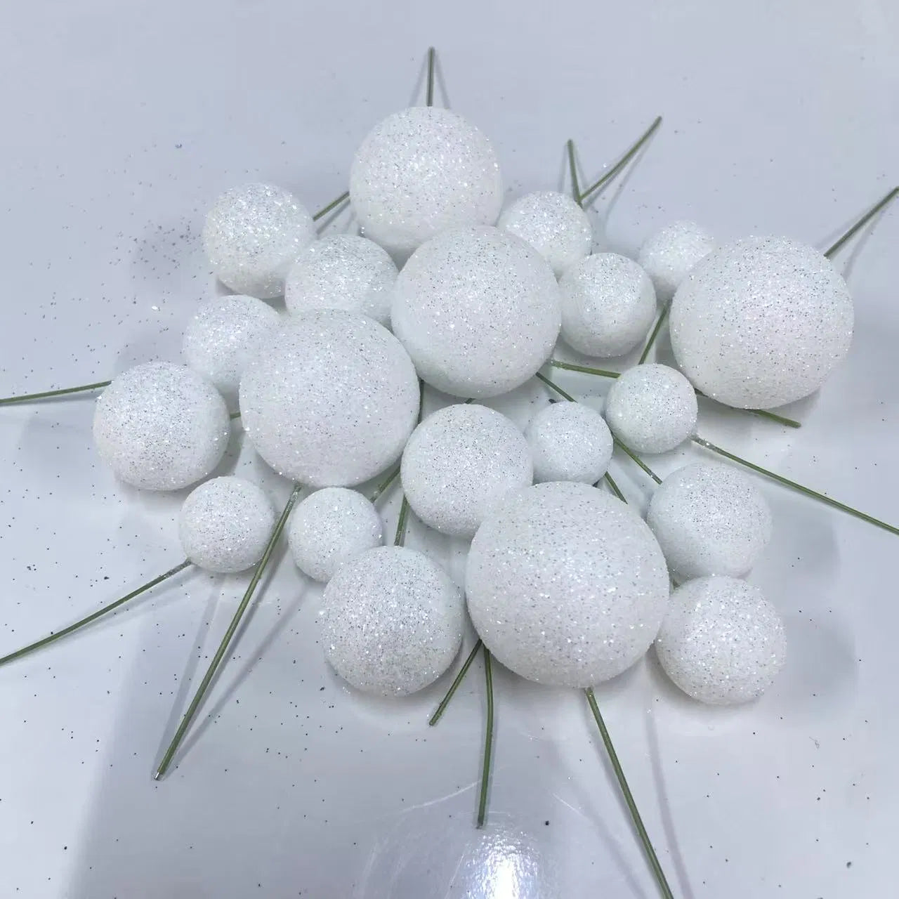 White Glitter Balls