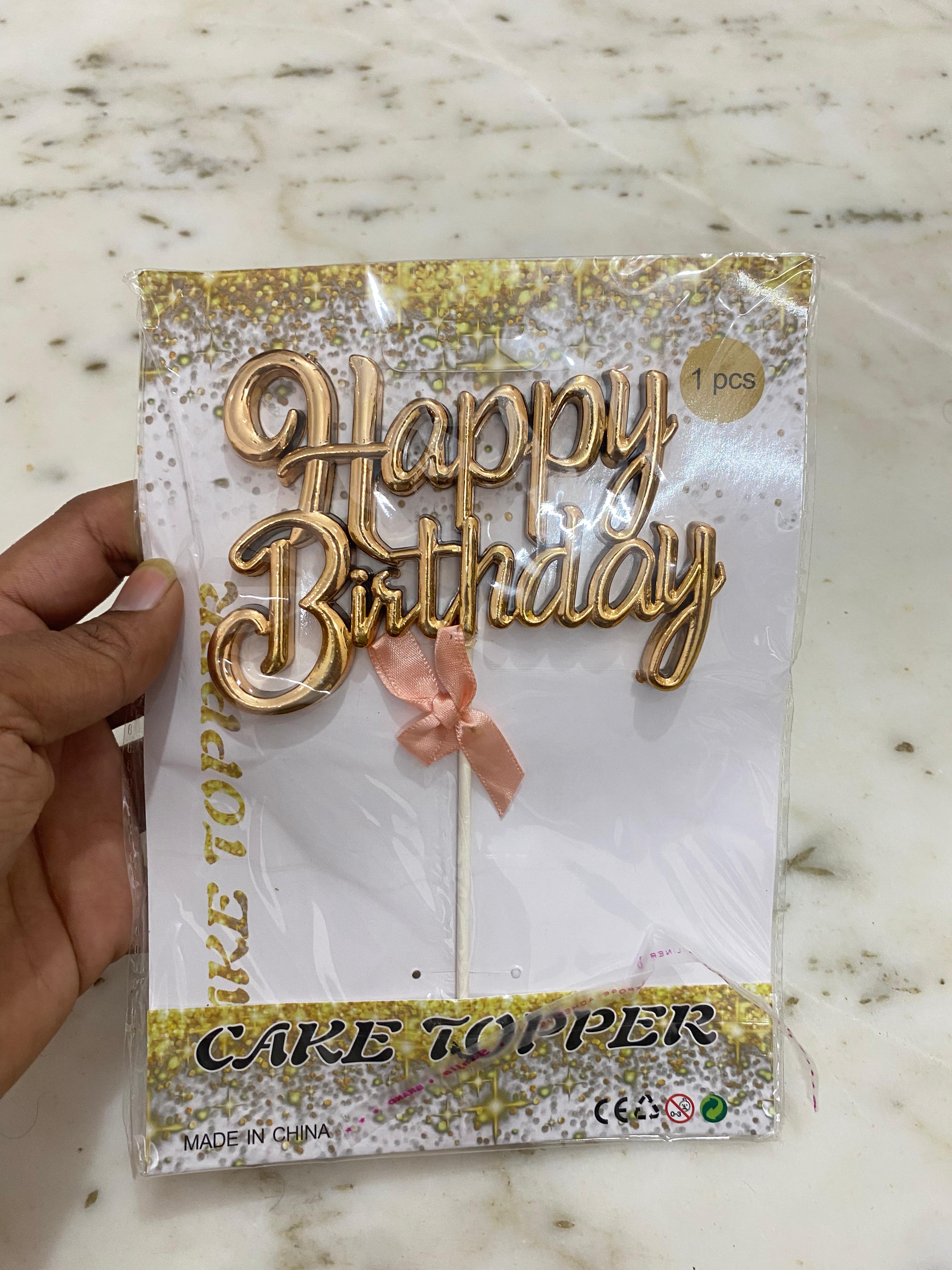 3D Happy Birthday Rose Gold