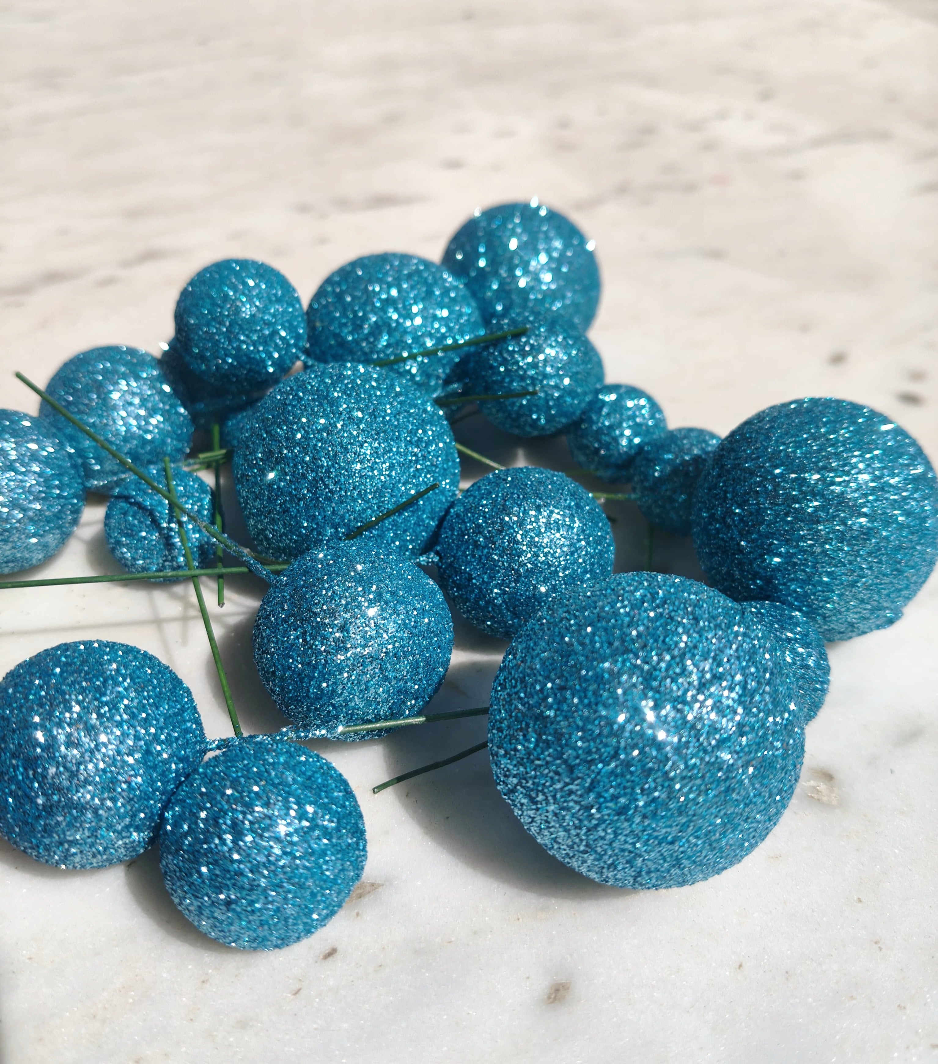 Sky Blue Glitter Balls