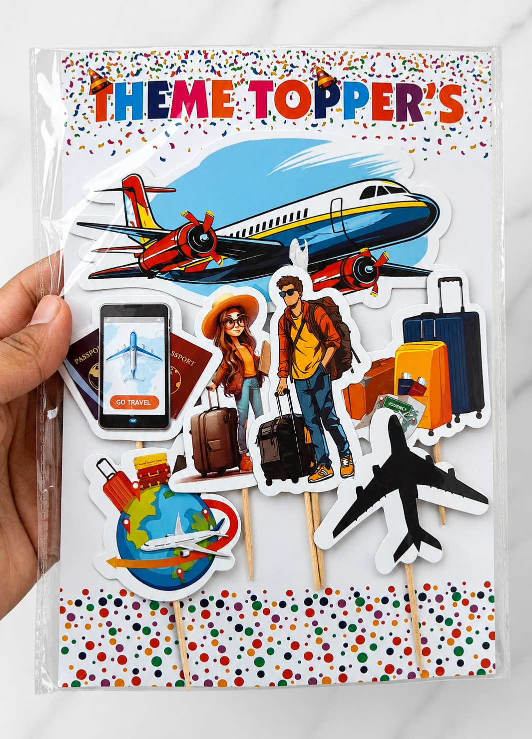 Travel theme topper