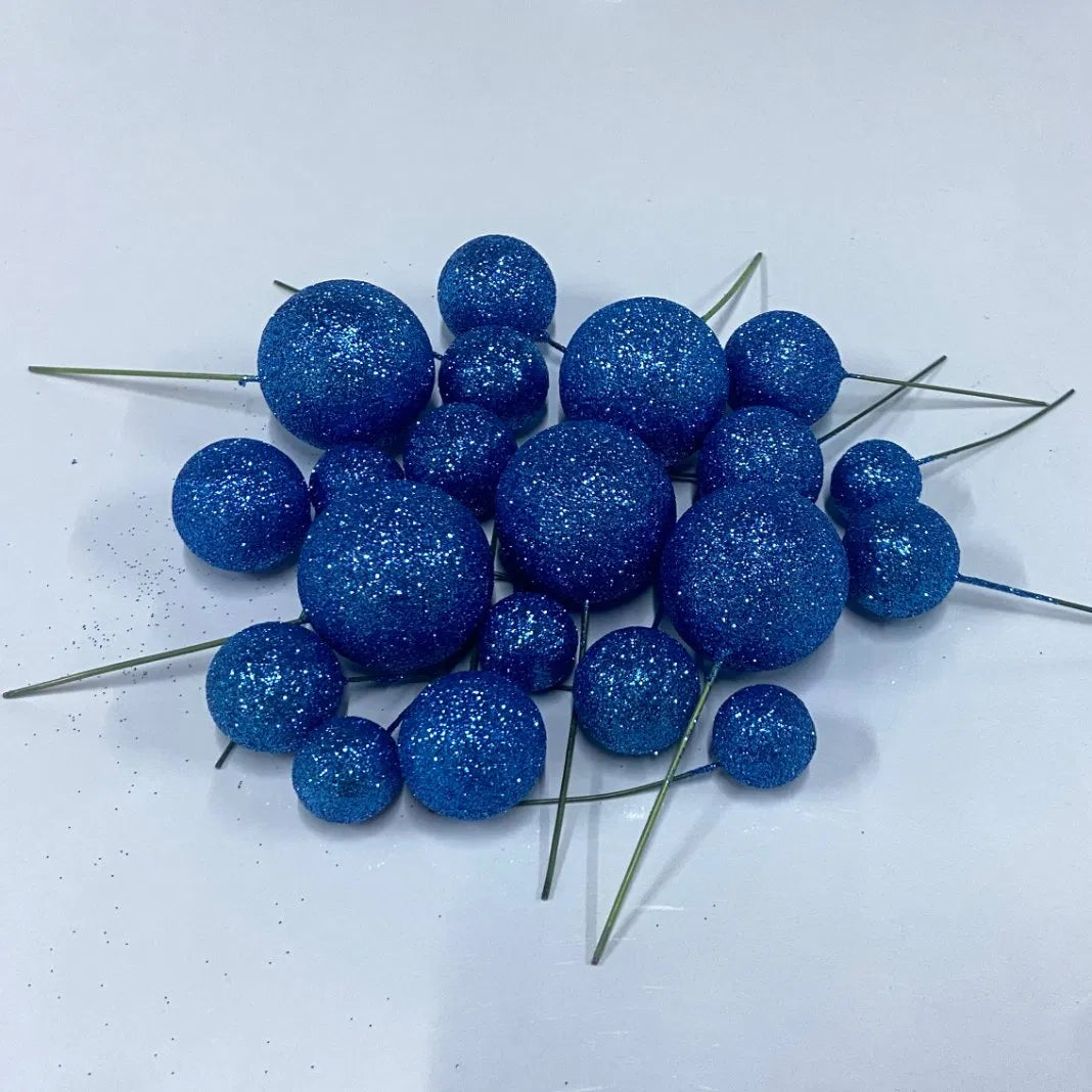 Dark Blue Glitter Balls