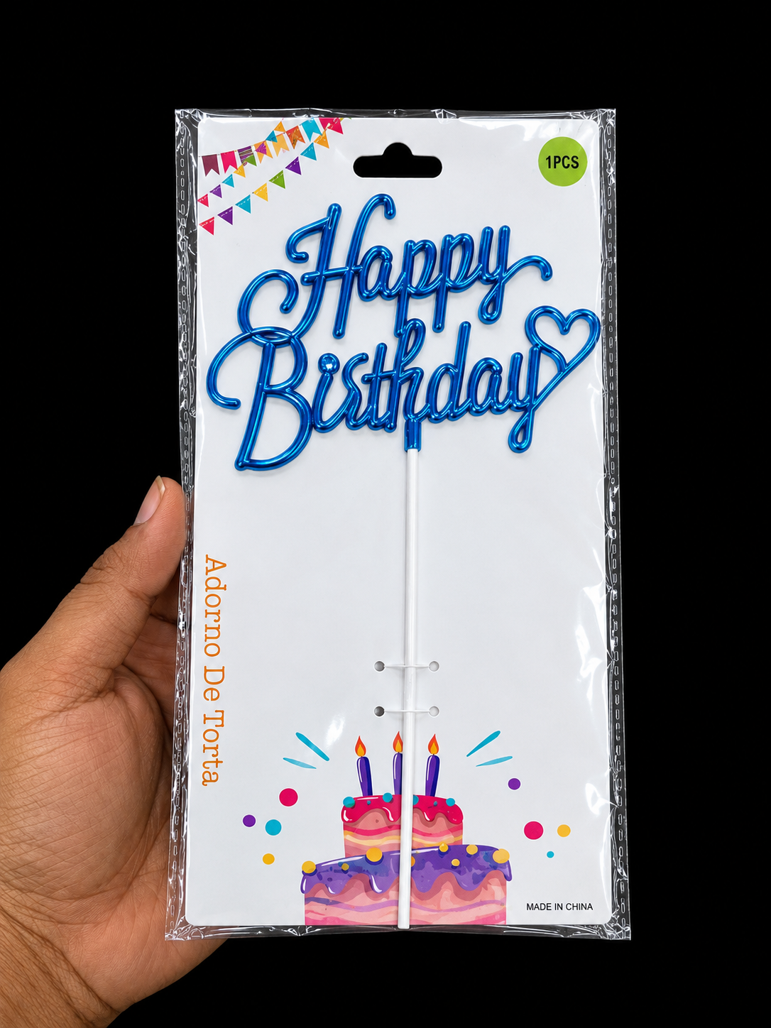 3D Happy birthday Blue