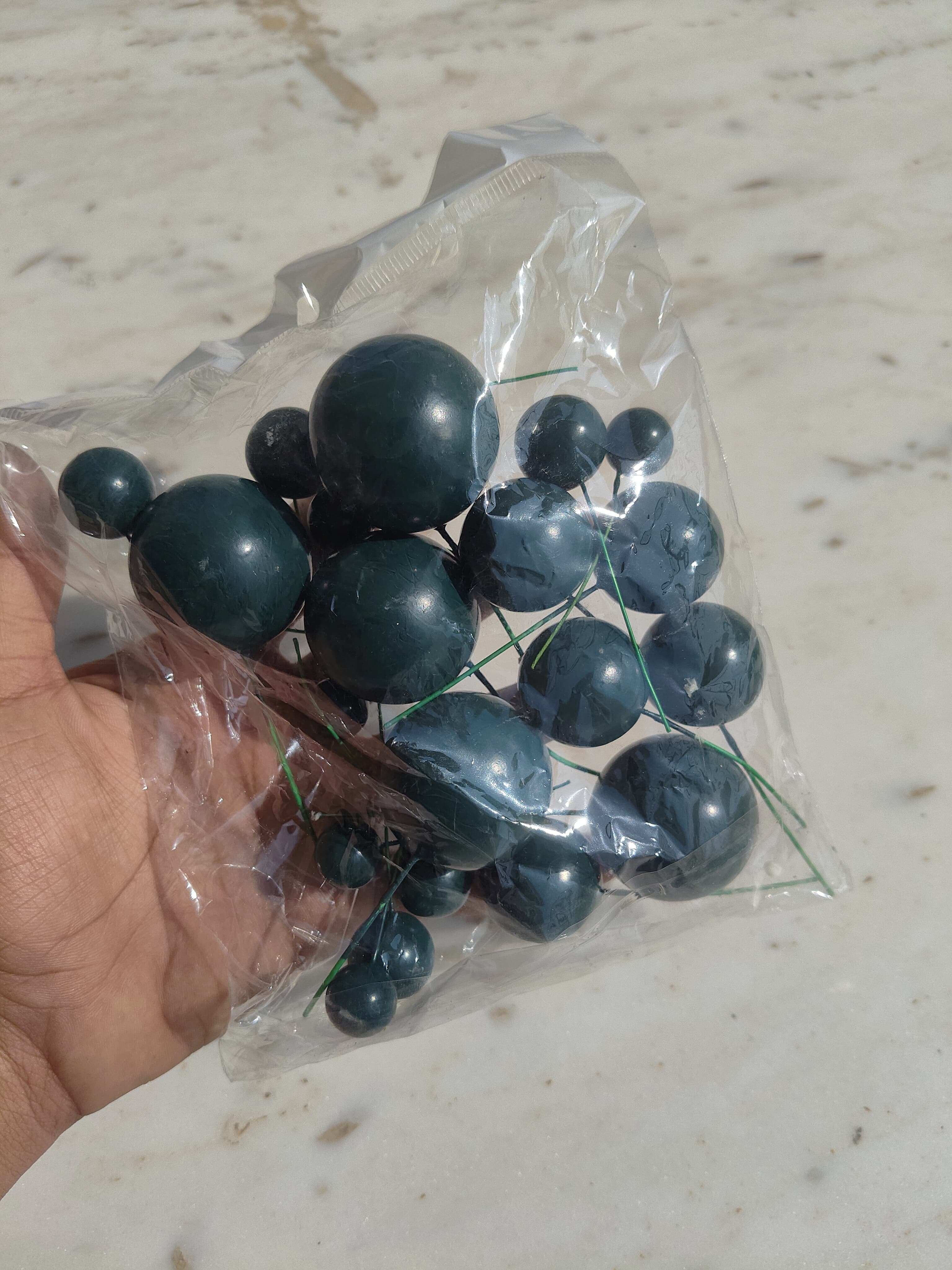 Dark Green Faux Ball