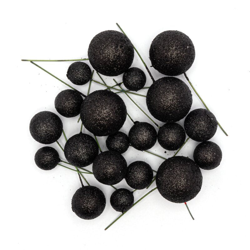 Black Glitter Balls